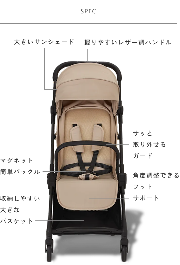 タタミー ベージュカラーの全体スペック図解