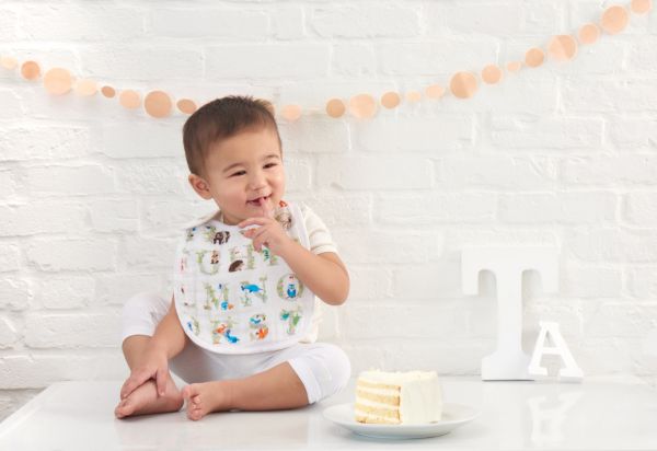 モスリンスナップ付きビブよだれかけ3枚入り ペーパーテイル