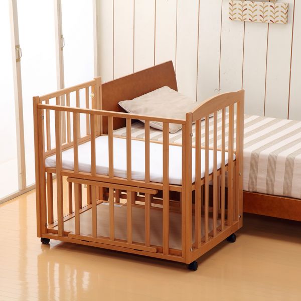 日本製 添い寝ツーオープンミニベッド（ナチュラル）