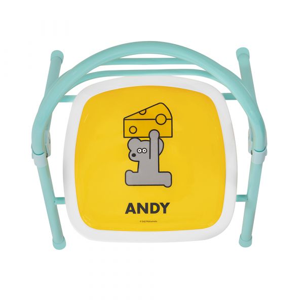 折りたたみパイプイス ねずみのANDY（ミント）