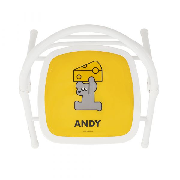 折りたたみパイプイス ねずみのANDY（ホワイト）