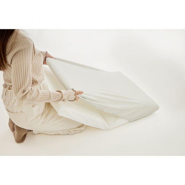 洗い替えのびのびクイックシーツ 折りたたみベビー布団用 ミニ(グレー)