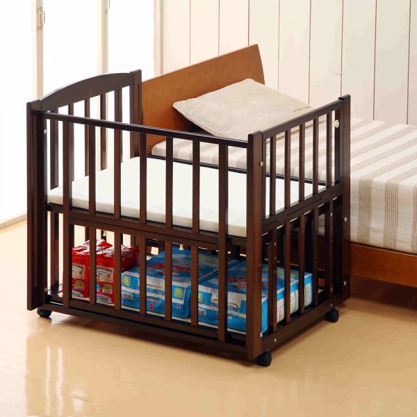 日本製 スリーオープンベビーベッド b-sideDX ミニ(ナチュラル)