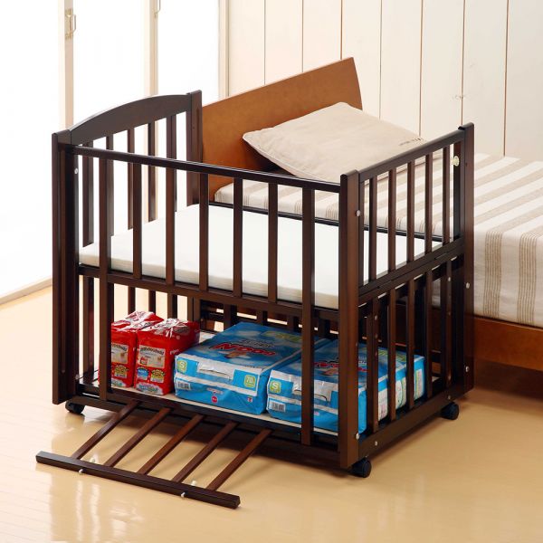 日本製 スリーオープンベビーベッド b-sideDX ミニ(ナチュラル)