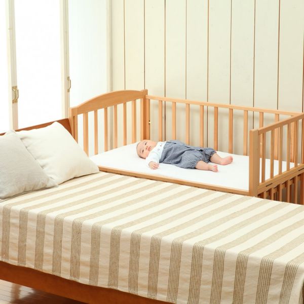 日本製 スリーオープンベビーベッド b-sideDX(ナチュラル)